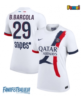 Paris Saint-Germain Bradley Barcola #29 Tricou Fotbal Replică 2025-26 Femei Deplasare